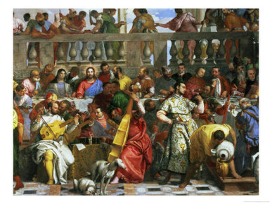 The Marriage Feast at Cana, Detail of Musicians and Dogs, circa 1562