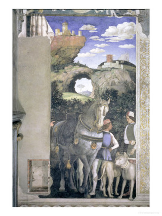 Horse and Groom with Hunting Dogs, from the Camera Degli Sposi or Camera Picta, 1465-74 (Detail)