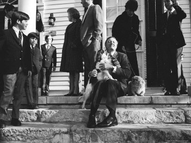 Family Reunion at Senator William Buckley's Estate, Showing William Buckley with the Family Dogs