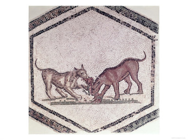 Dogs Fighting For a Bird, Roman, 2nd-3rd Century